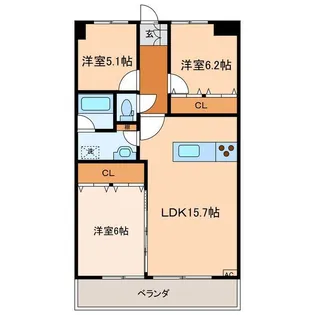 アパートメントハウス・アーデル【4階】の間取り