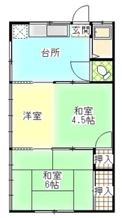 サンハイツ南大河【2階】の間取り