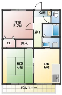 エステート富士【2階】の間取り