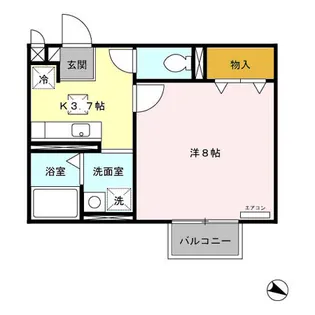 パセオプラシード角田A【1階】の間取り