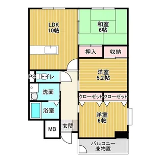 シャルネドマンション【6階】の間取り