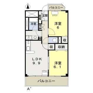 カーサフィオーレ西市駅前【8階】の間取り