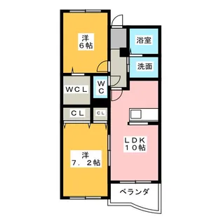 グレイス一ツ木I【2階】の間取り