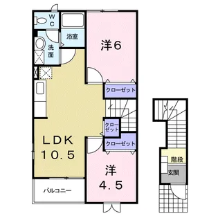 茨城県那珂市菅谷【アパート】の間取り