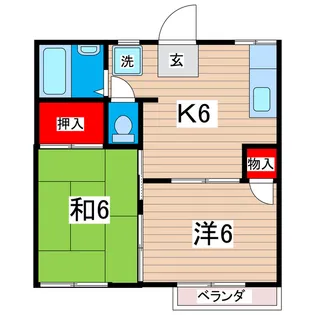 コーポとさき【1階】の間取り