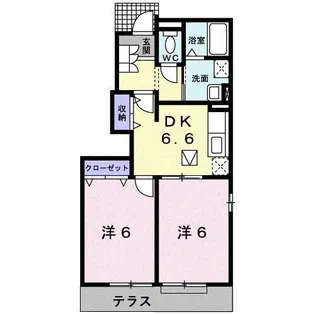 2DKの間取り画像