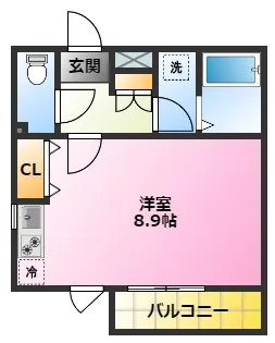 ニア武蔵小杉【1階】の間取り