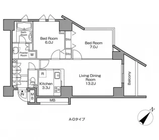 東京都目黒区上目黒2【マンション】の間取り
