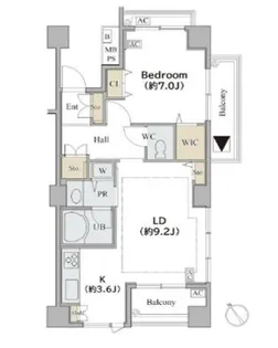 シャレール広尾 2号棟【2階】の間取り