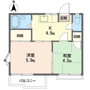 瀬ヶ崎サンハイツA棟【2階】の間取り