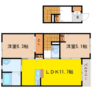 メゾン・ド・マキ【2階】の間取り
