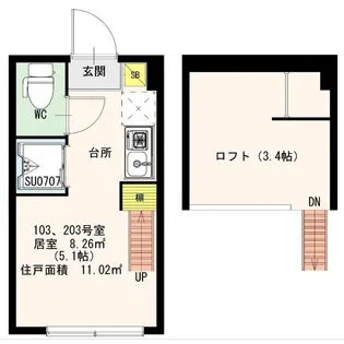グランドセダー東陽町【1階】の間取り