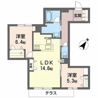 シャーメゾンポポ【1階】の間取り