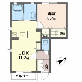 シャーメゾンコトンA【1階】の間取り