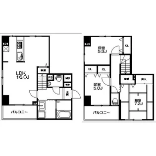 カナルスカイコンフォート【2階】の間取り