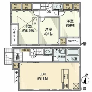 東京都町田市南大谷【一戸建】の間取り