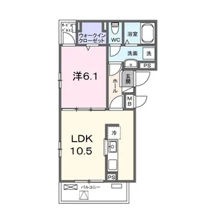 (仮)下鳥羽中円面田町アパート【3階】の間取り