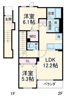 シャディ【2階】の間取り