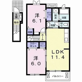 サンタウン青垣【2階】の間取り