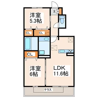 カルムハウス上代【1階】の間取り