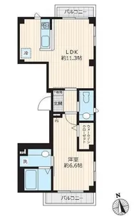 エスホームズ高輪【3階】の間取り