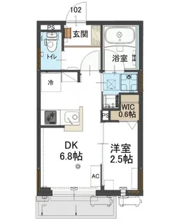 フラン霞ヶ関【1階】の間取り