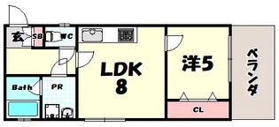 ウエストコート3番館【1階】の間取り