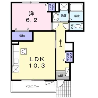 ジュネス・アビタシオン【1階】の間取り