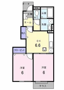 カジーナ・ピッチーナA【1階】の間取り