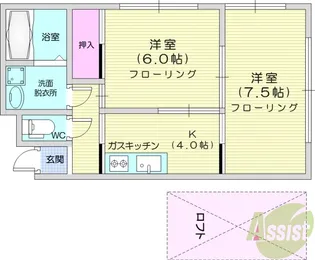 メゾンアムール【1階】の間取り