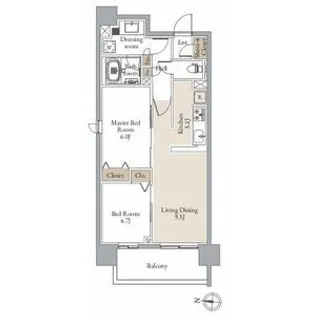 レジディア仙台北四番丁プレイス【8階】の間取り