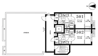 グローリオシェルト武蔵小杉II【1階】の間取り