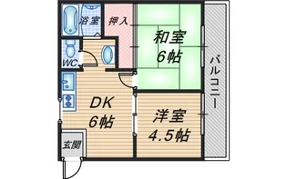 リバーハイツB【1階】の間取り