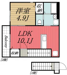ラティオ勝田台【1階】の間取り