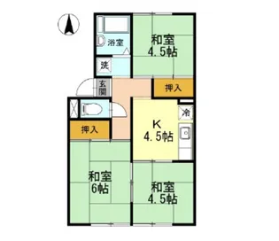 プレジール花尻 C棟【1階】の間取り