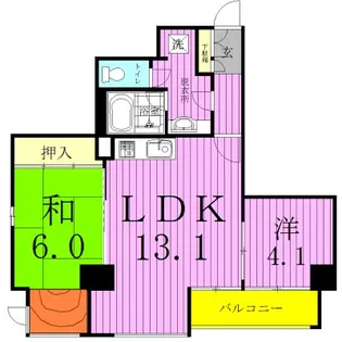 INSURANCE BLDG.XIV【6階】の間取り