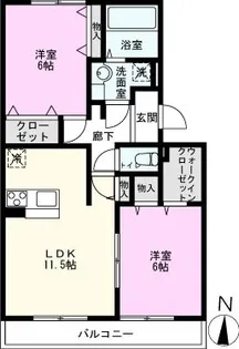 スカイハイツ春日部南II【1階】の間取り