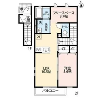 ルーエ東野【2階】の間取り
