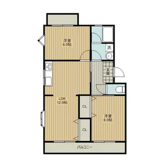 タウンコート二本木II【3階】の間取り
