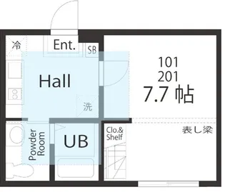 ハーミットクラブハウス横浜根岸ベース【2階】の間取り