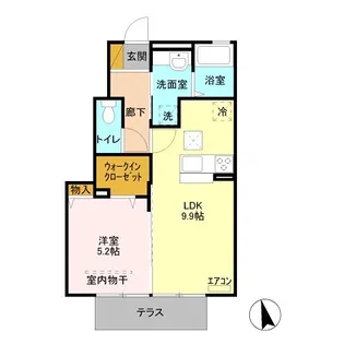 コーワ・ルミエール 参番館【1階】の間取り