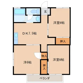 パレスグランドールII【1階】の間取り