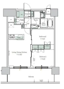 ONE ROOF RESIDENCE NISHINIPPORI【15階】の間取り