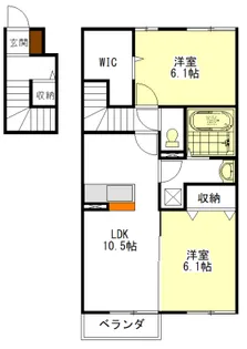 クレールシャンブルII【2階】の間取り