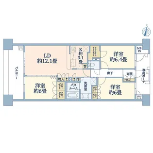 グランアルト武蔵新城【4階】の間取り