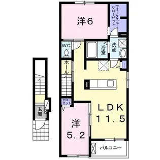 サン フィオーレ元山B【2階】の間取り