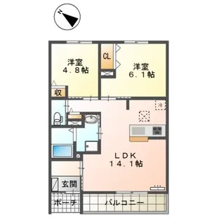 パークテラス 美園【1階】の間取り