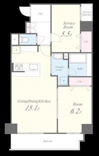 ホリエ出雲【4階】の間取り
