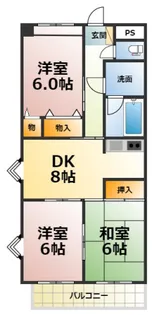 メゾンドヨサミB【3階】の間取り