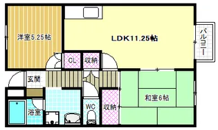 グリーンガーデン松南【1階】の間取り